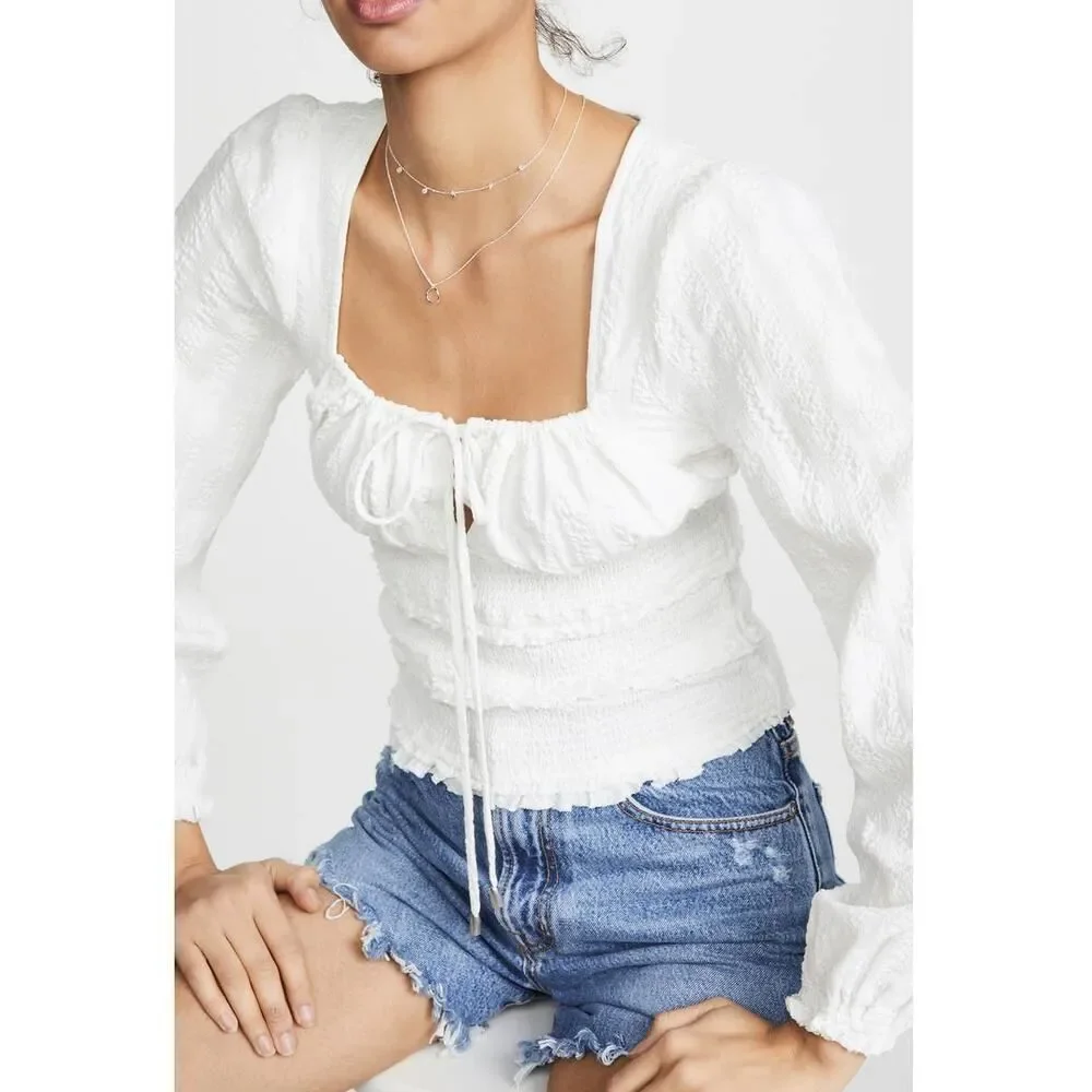 Free People Solid Lolita Milk Maid Top